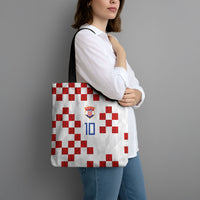 Custom Croatia National Football Tote Bag Red Checkerboard Glagolitic Script Geometric Pattern Art