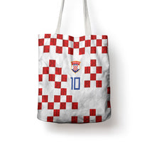 Custom Croatia National Football Tote Bag Red Checkerboard Glagolitic Script Geometric Pattern Art