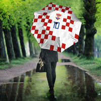 Custom Croatia National Football Umbrella Red Checkerboard Glagolitic Script Geometric Pattern Art