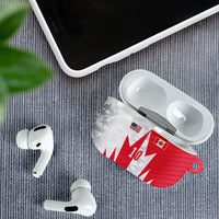 Custom USA and Canada National Football AirPods Case Maple Leaf Geometric and American Stripes