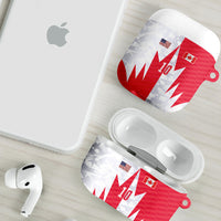 Custom USA and Canada National Football AirPods Case Maple Leaf Geometric and American Stripes
