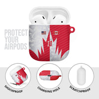 Custom USA and Canada National Football AirPods Case Maple Leaf Geometric and American Stripes