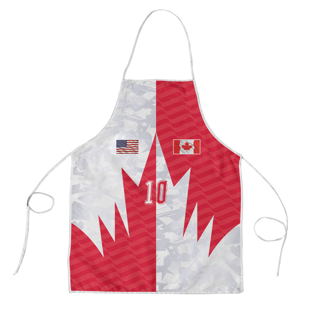 Custom USA and Canada National Football Apron Maple Leaf Geometric and American Stripes