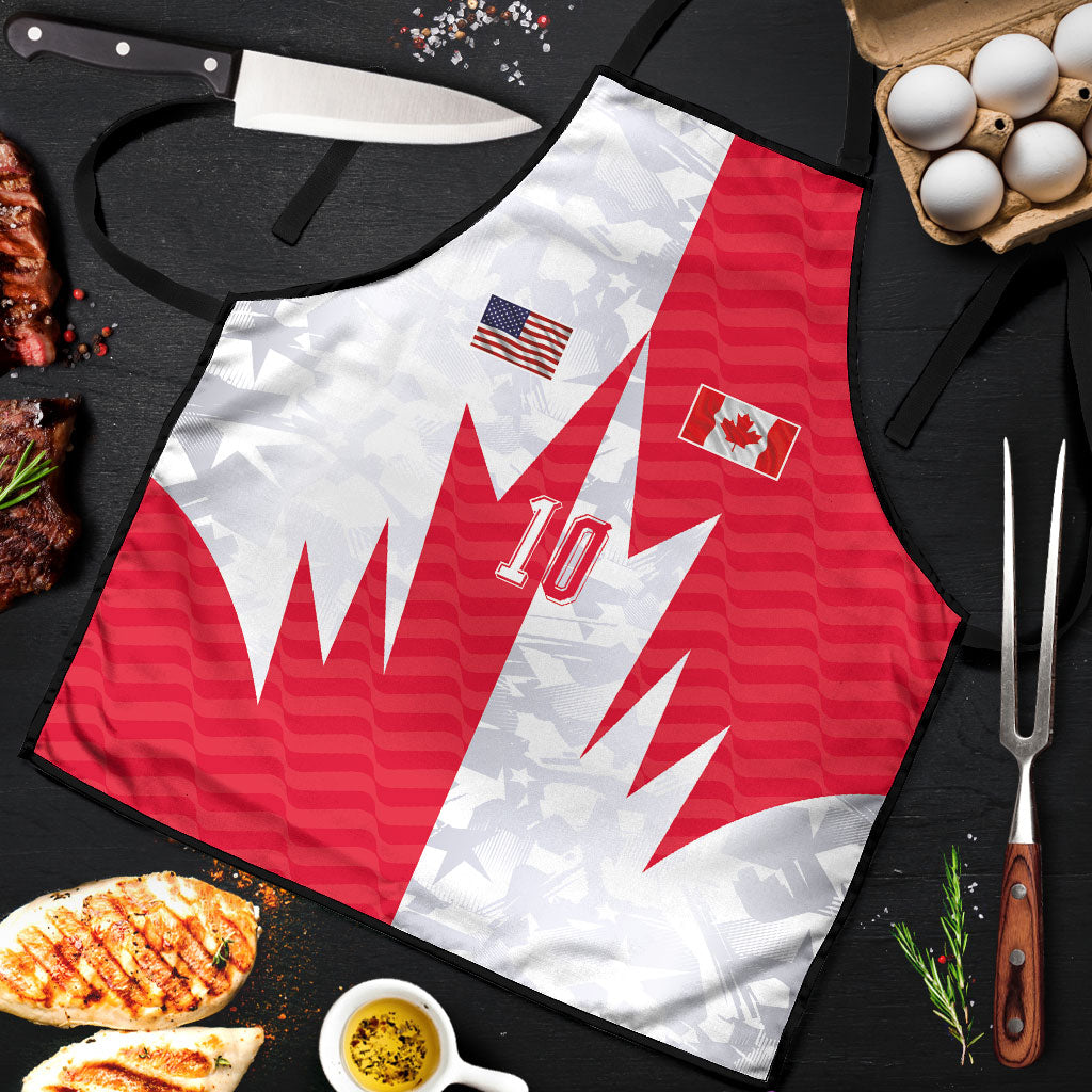 Custom USA and Canada National Football Apron Maple Leaf Geometric and American Stripes