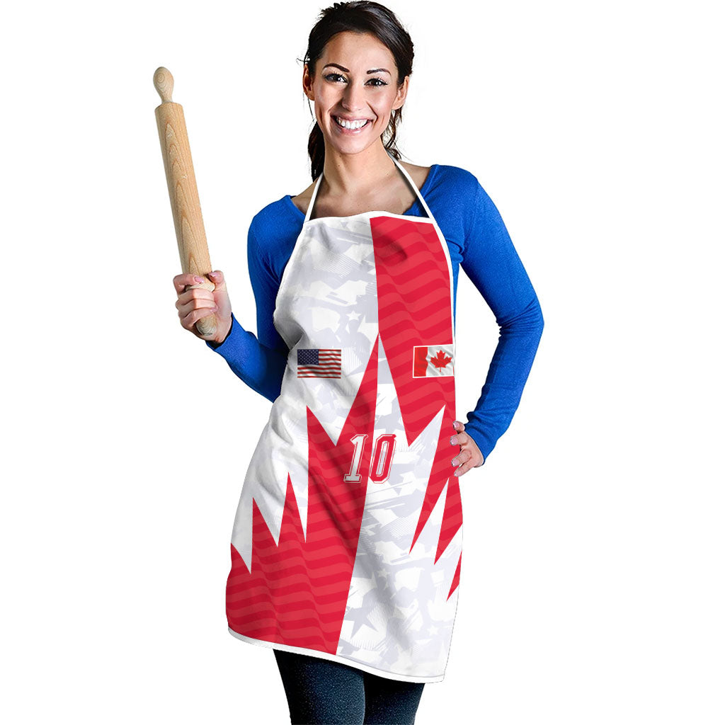 Custom USA and Canada National Football Apron Maple Leaf Geometric and American Stripes
