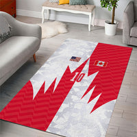Custom USA and Canada National Football Area Rug Maple Leaf Geometric and American Stripes