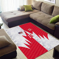 Custom USA and Canada National Football Area Rug Maple Leaf Geometric and American Stripes