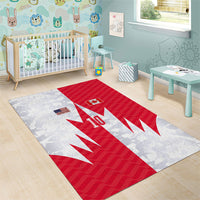 Custom USA and Canada National Football Area Rug Maple Leaf Geometric and American Stripes