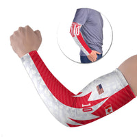 Custom USA and Canada National Football Arm Sleeves Maple Leaf Geometric and American Stripes