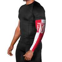 Custom USA and Canada National Football Arm Sleeves Maple Leaf Geometric and American Stripes