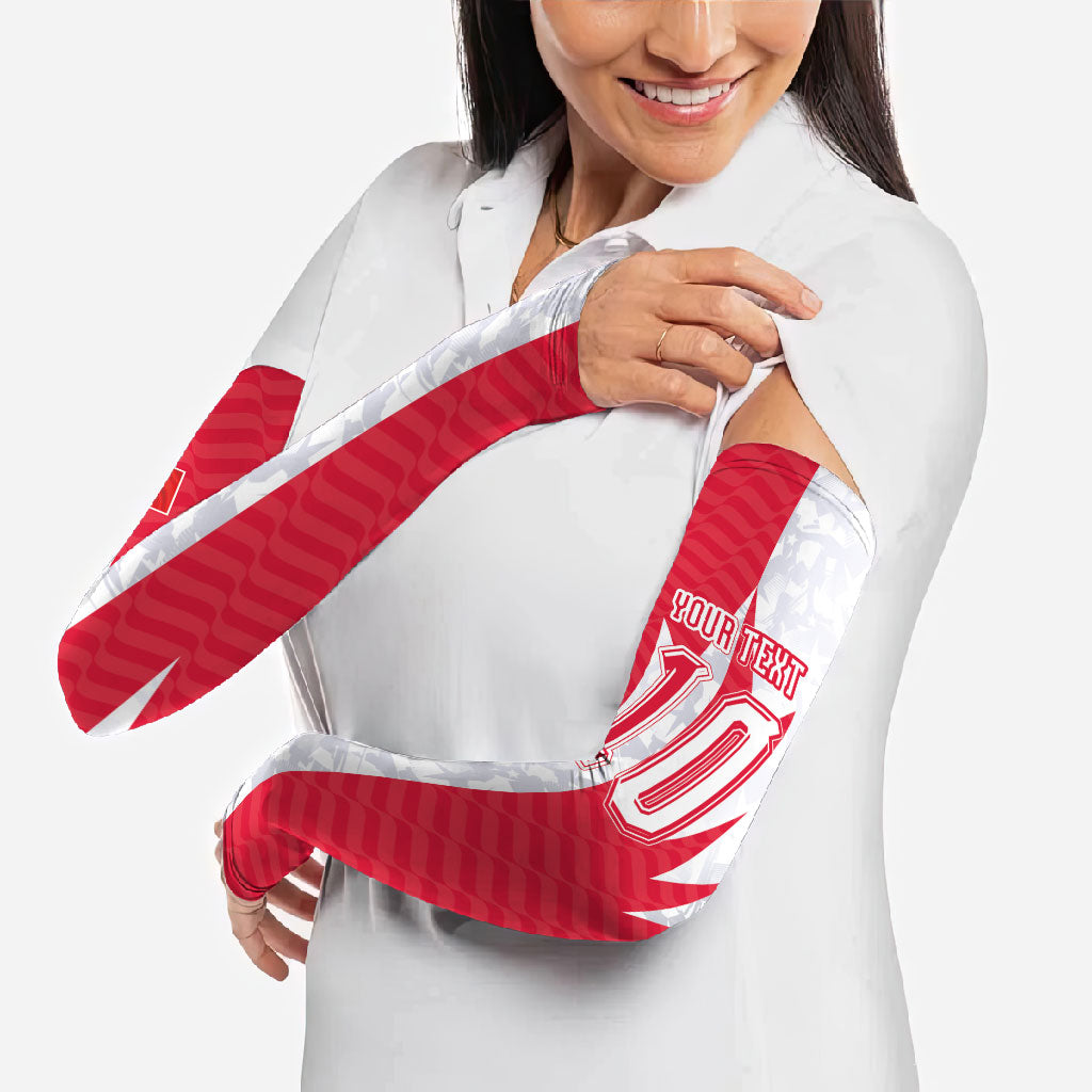 Custom USA and Canada National Football Arm Sleeves Maple Leaf Geometric and American Stripes