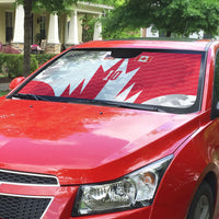 Custom USA and Canada National Football Auto Sun Shade Maple Leaf Geometric and American Stripes