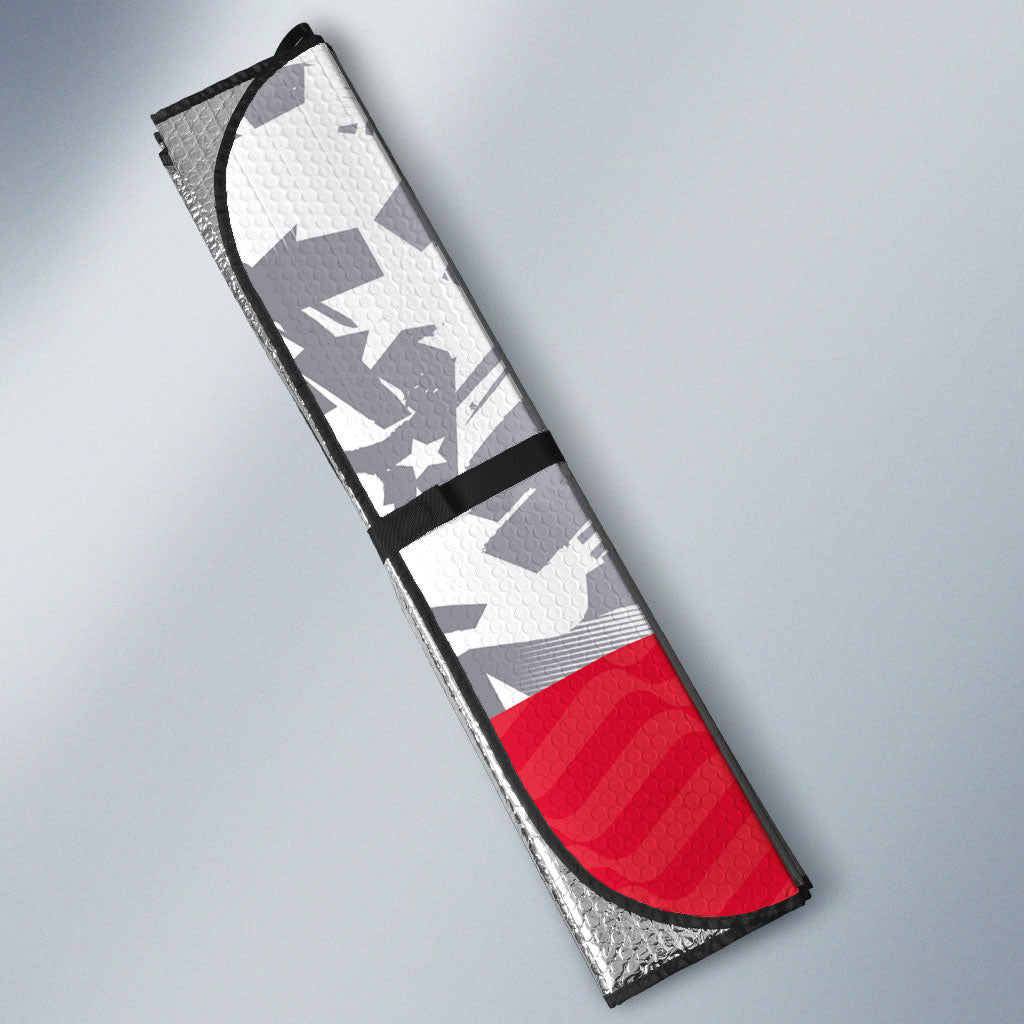Custom USA and Canada National Football Auto Sun Shade Maple Leaf Geometric and American Stripes