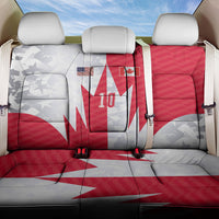 Custom USA and Canada National Football Back Car Seat Cover Maple Leaf Geometric and American Stripes
