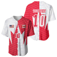 Custom USA and Canada National Football Baseball Jersey Maple Leaf Geometric and American Stripes