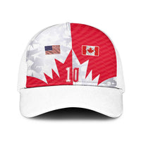 Custom USA and Canada National Football Baseball Net Cap Maple Leaf Geometric and American Stripes
