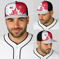 Custom USA and Canada National Football Baseball Net Cap Maple Leaf Geometric and American Stripes