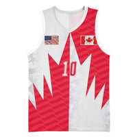 Custom USA and Canada National Football Basketball Jersey Maple Leaf Geometric and American Stripes