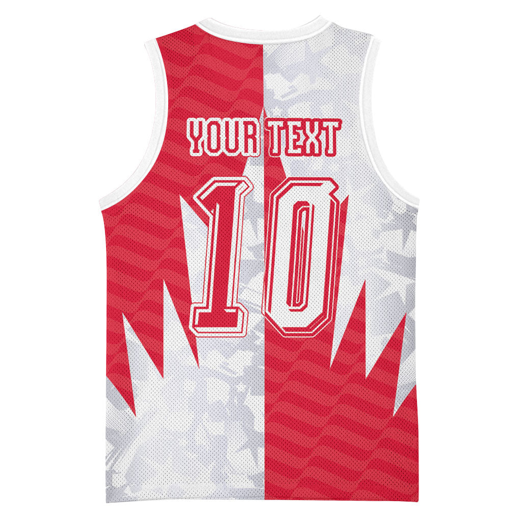 Custom USA and Canada National Football Basketball Jersey Maple Leaf Geometric and American Stripes