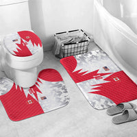 Custom USA and Canada National Football Bathroom Set Maple Leaf Geometric and American Stripes
