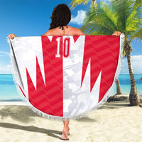 Custom USA and Canada National Football Beach Blanket Maple Leaf Geometric and American Stripes