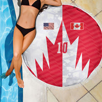 Custom USA and Canada National Football Beach Blanket Maple Leaf Geometric and American Stripes