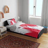 Custom USA and Canada National Football Bedding Set Maple Leaf Geometric and American Stripes