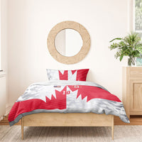 Custom USA and Canada National Football Bedding Set Maple Leaf Geometric and American Stripes