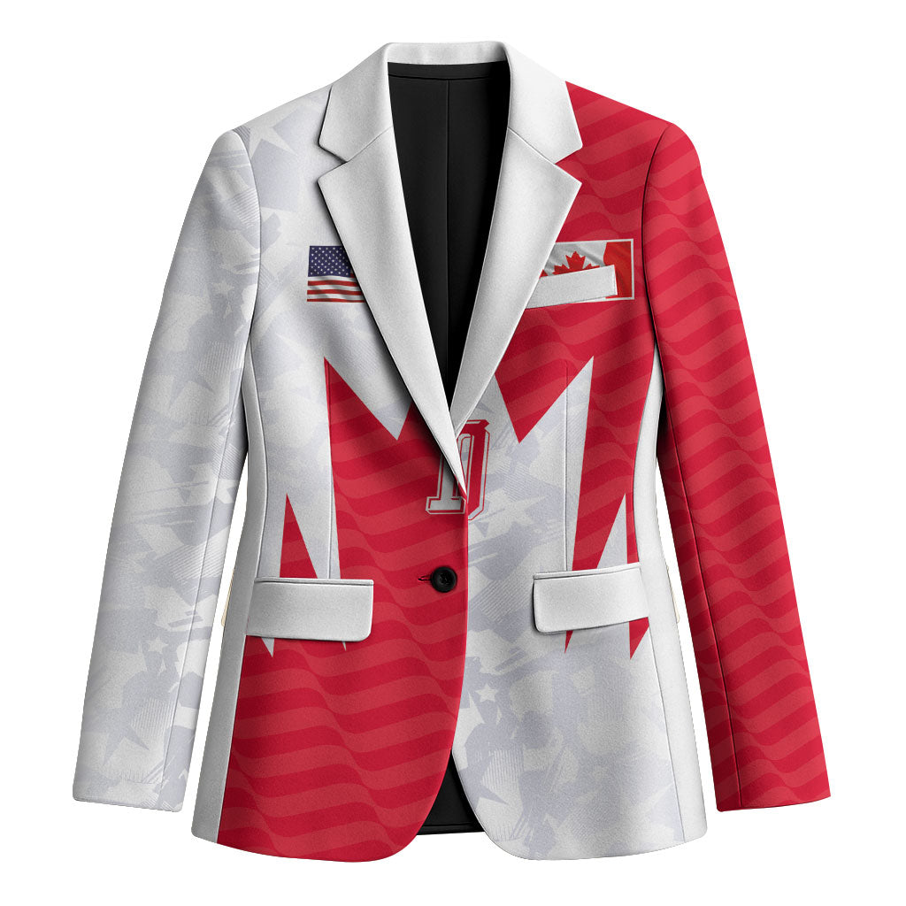 Custom USA and Canada National Football Blazer Maple Leaf Geometric and American Stripes