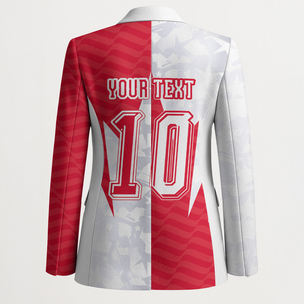 Custom USA and Canada National Football Blazer Maple Leaf Geometric and American Stripes