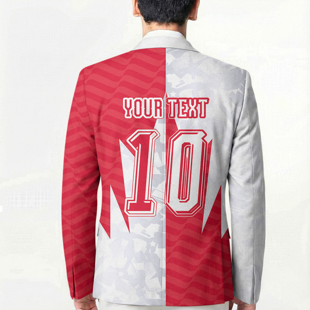 Custom USA and Canada National Football Blazer Maple Leaf Geometric and American Stripes