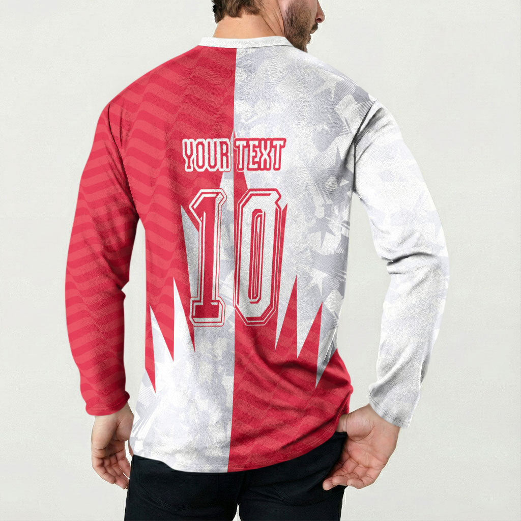 Custom USA and Canada National Football Button Sweatshirt Maple Leaf Geometric and American Stripes