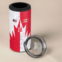 Custom USA and Canada National Football 4 in 1 Can Cooler Tumbler Maple Leaf Geometric and American Stripes
