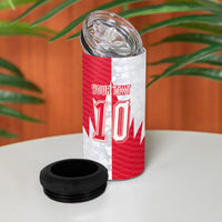 Custom USA and Canada National Football 4 in 1 Can Cooler Tumbler Maple Leaf Geometric and American Stripes