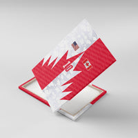 Custom USA and Canada National Football Canvas Wall Art Maple Leaf Geometric and American Stripes