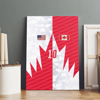Custom USA and Canada National Football Canvas Wall Art Maple Leaf Geometric and American Stripes