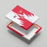Custom USA and Canada National Football Canvas Wall Art Maple Leaf Geometric and American Stripes