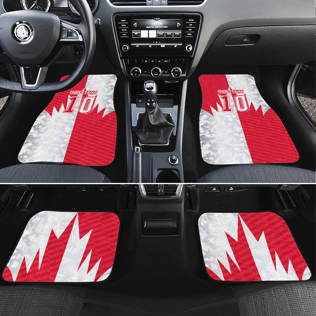 Custom USA and Canada National Football Car Mats Maple Leaf Geometric and American Stripes