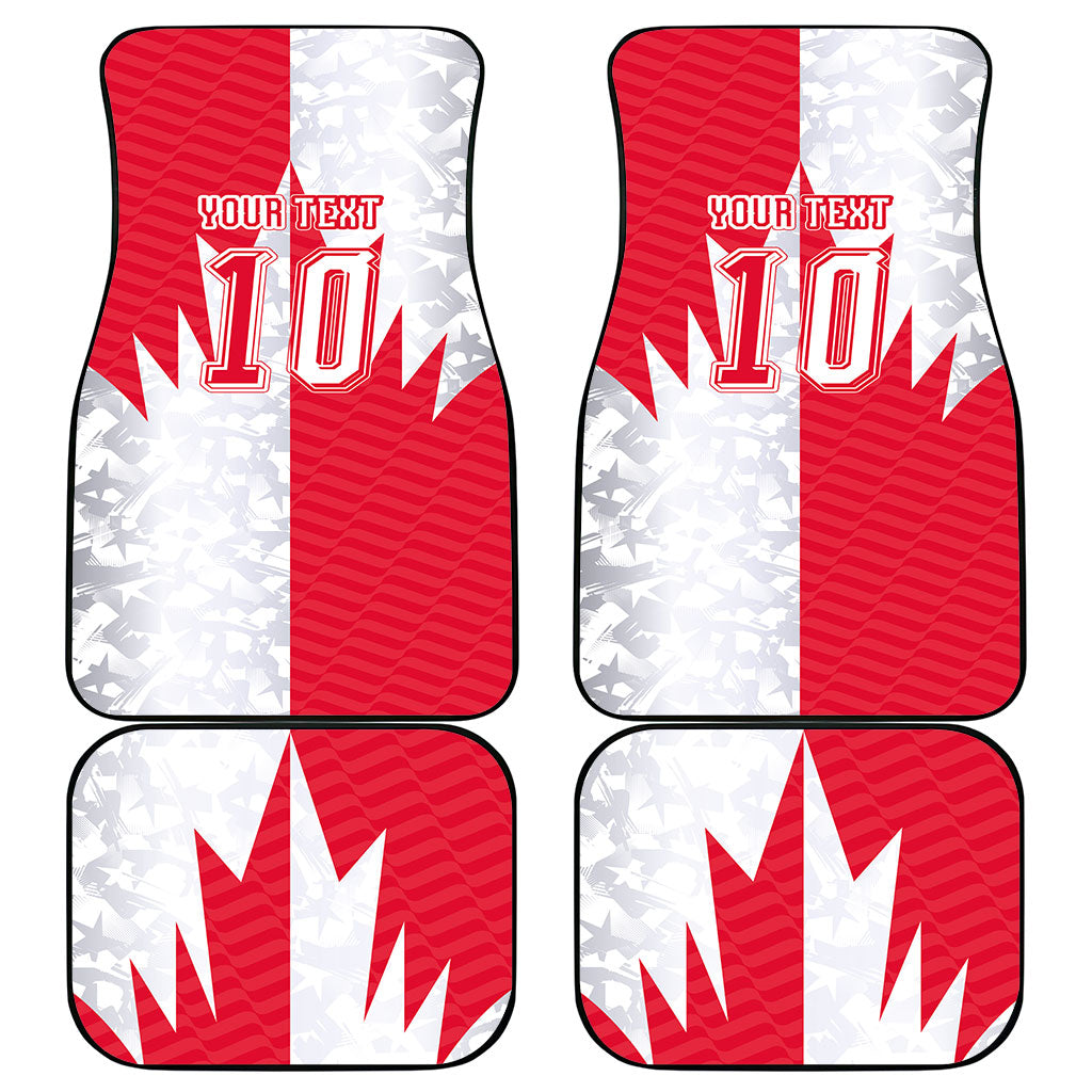 Custom USA and Canada National Football Car Mats Maple Leaf Geometric and American Stripes