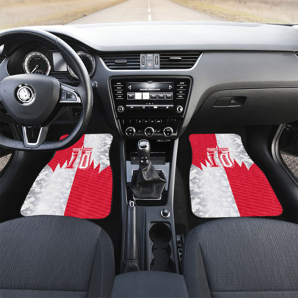 Custom USA and Canada National Football Car Mats Maple Leaf Geometric and American Stripes