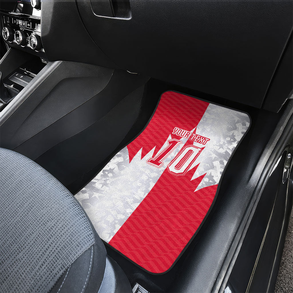 Custom USA and Canada National Football Car Mats Maple Leaf Geometric and American Stripes