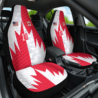 Custom USA and Canada National Football Car Seat Cover Maple Leaf Geometric and American Stripes