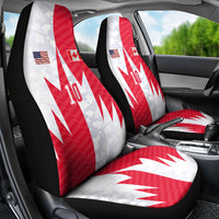 Custom USA and Canada National Football Car Seat Cover Maple Leaf Geometric and American Stripes