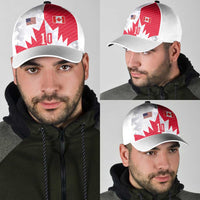 Custom USA and Canada National Football Classic Cap Maple Leaf Geometric and American Stripes