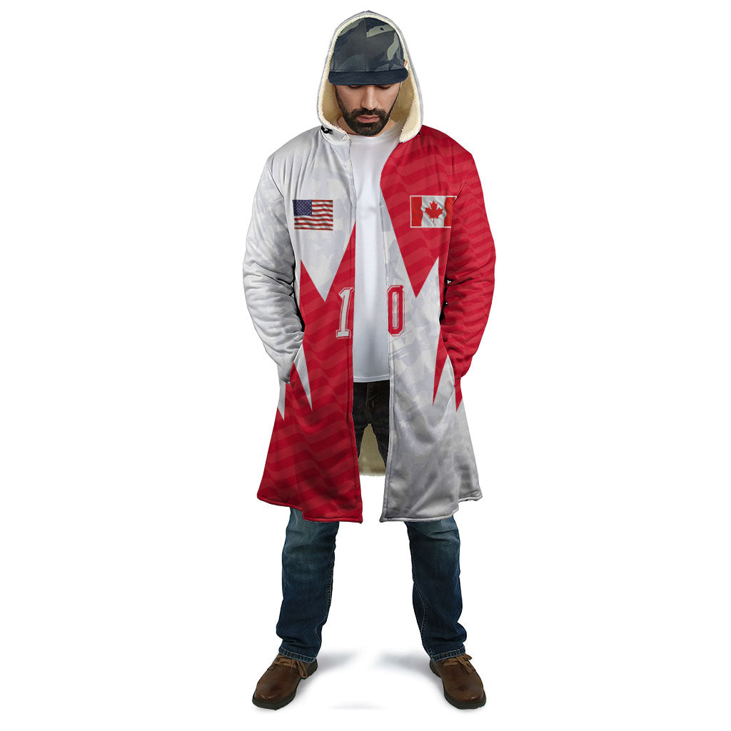 Custom USA and Canada National Football Cloak Maple Leaf Geometric and American Stripes