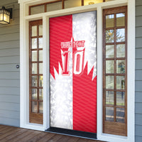 Custom USA and Canada National Football Door Cover Maple Leaf Geometric and American Stripes