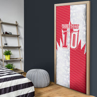 Custom USA and Canada National Football Door Cover Maple Leaf Geometric and American Stripes
