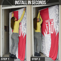 Custom USA and Canada National Football Door Cover Maple Leaf Geometric and American Stripes
