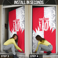 Custom USA and Canada National Football Door Cover Maple Leaf Geometric and American Stripes