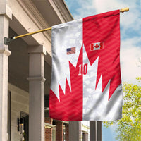 Custom USA and Canada National Football Garden Flag Maple Leaf Geometric and American Stripes